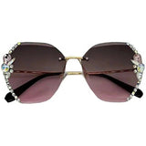 Vintage Rimless Rhinestone Sunglasses - GoShopsy